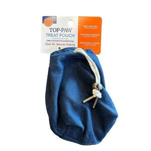 Top Paw‎ Dog Treat Pouch Waste Bag Dispenser Navy Canvas Drawstring NEW Training
